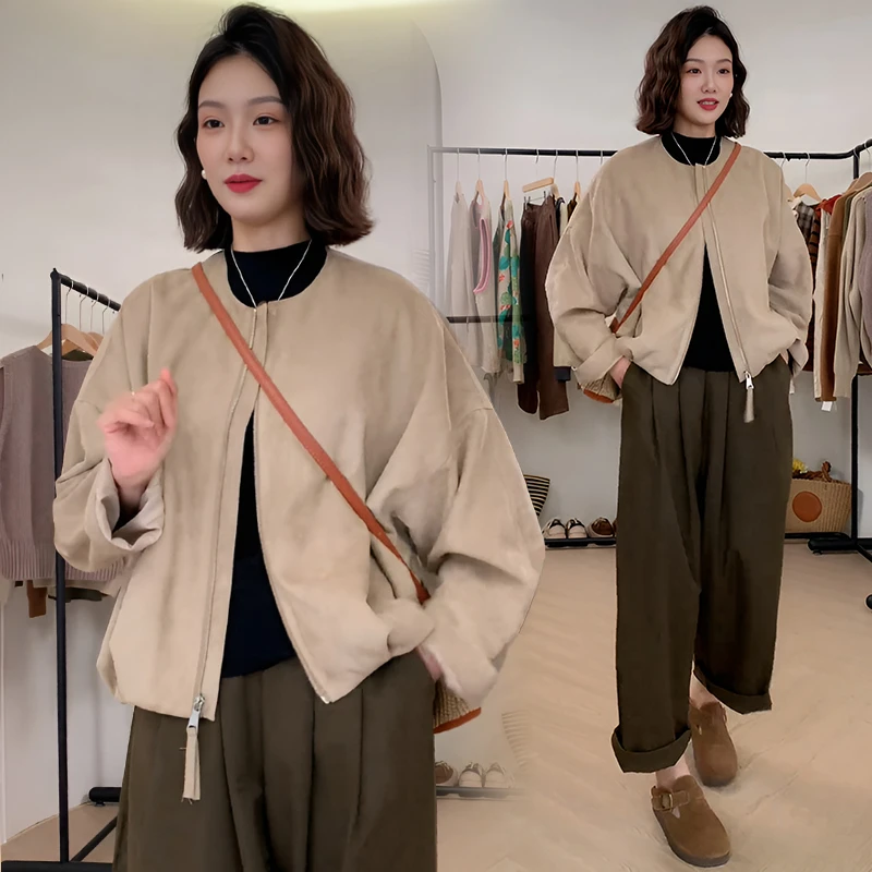 2025春秋季新款欧货夹克短外套女时尚高级感小众显瘦长袖拉链上衣