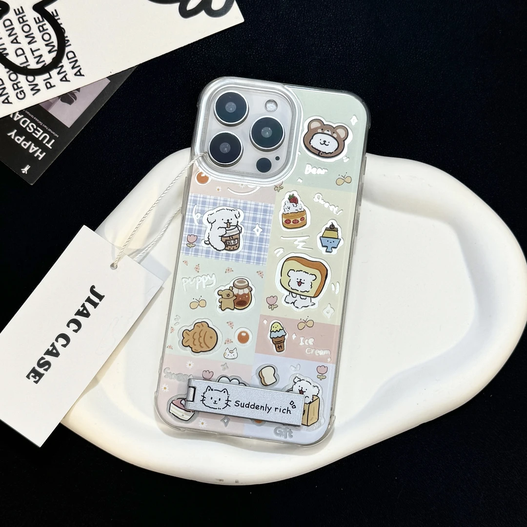 JIAC适用苹果15华为小米14vivo一加oppo防摔甜品小狗羽纱手机壳14