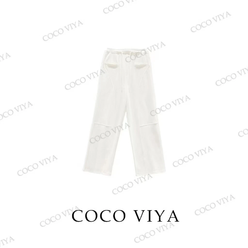 【DD】2024 COCOVIYA 秋冬纯色宽松高腰时尚阔腿裤休闲裤【24Q-074】