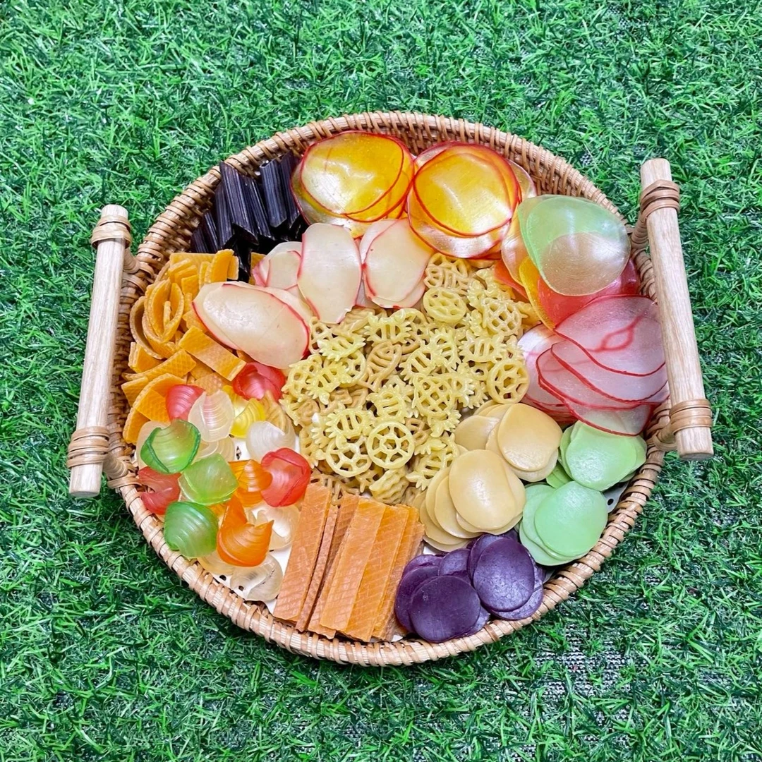 全家福十二种虾片】零食膨化食品自炸虾片薯条酥脆好吃半成品250g