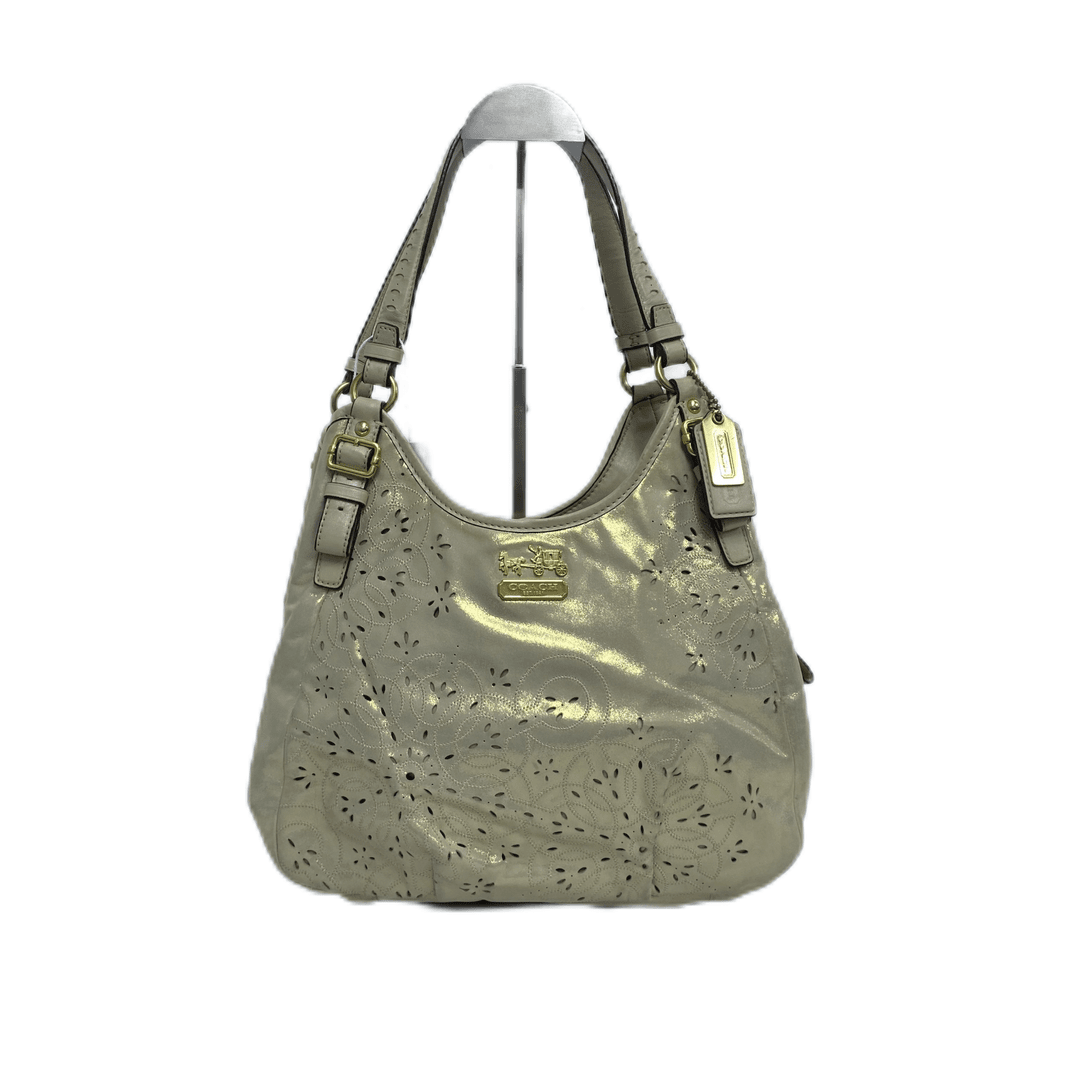 95新 COACH/蔻驰 金色镂空雕花单肩腋下手提包 AF-526-B