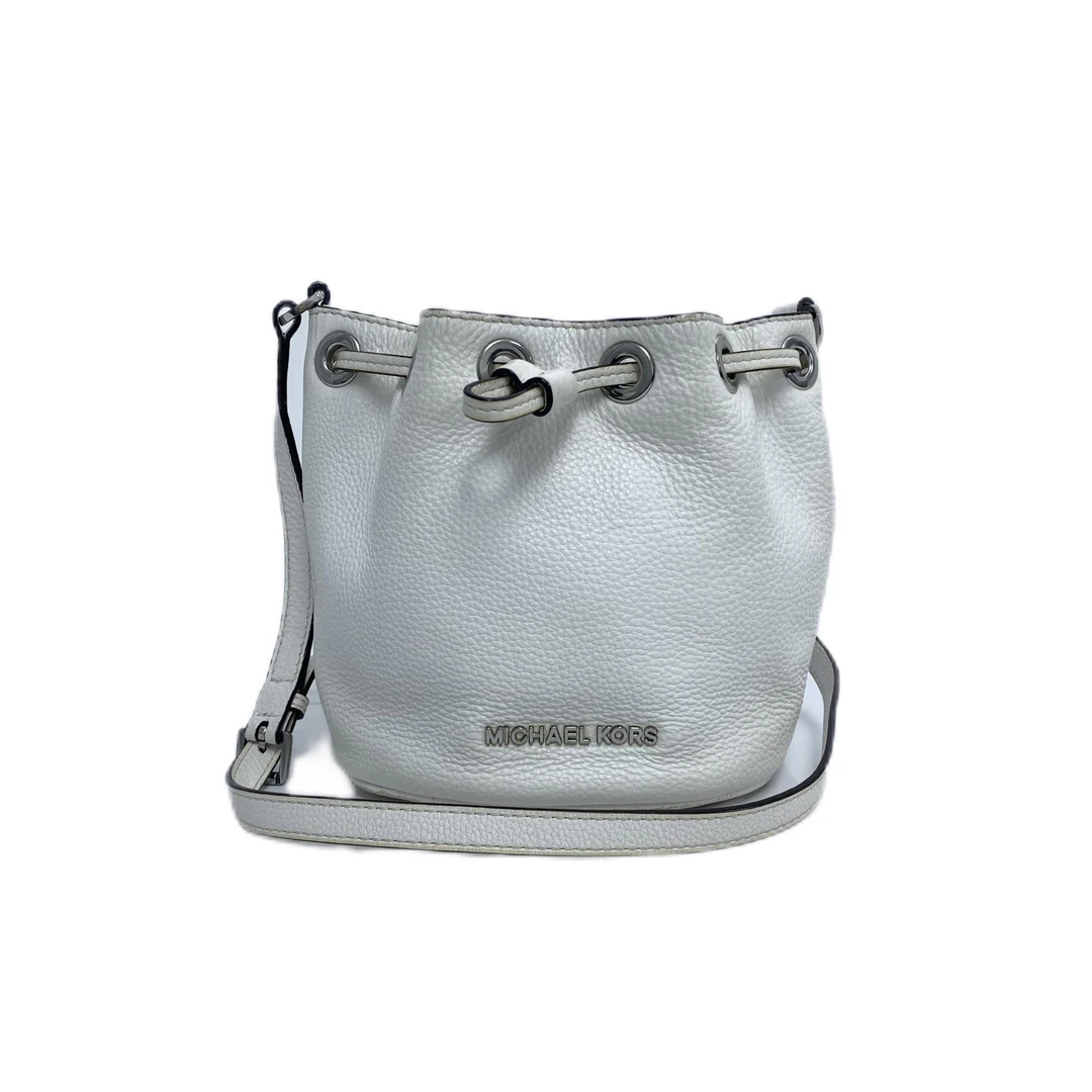 95新 MICHAEL KORS/迈克高仕 白色全皮单肩斜挎水桶包 Y-5143-B