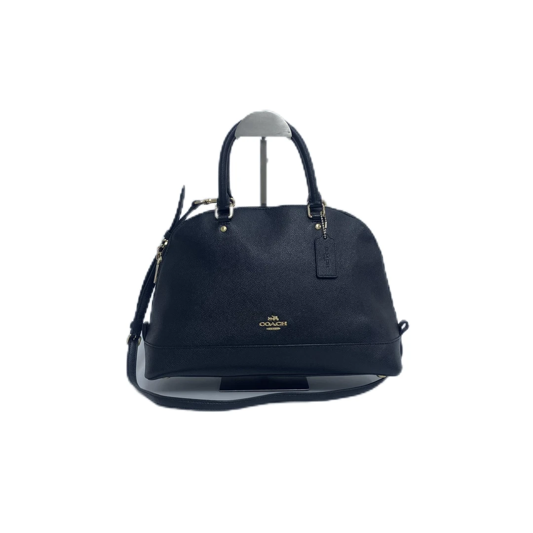 95新 COACH/蔻驰 黑色中号单肩手提贝壳包 AF-670-D