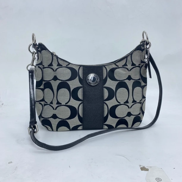 95新 COACH/蔻驰 经典老花帆布拼色单肩腋下包 MM1-8232