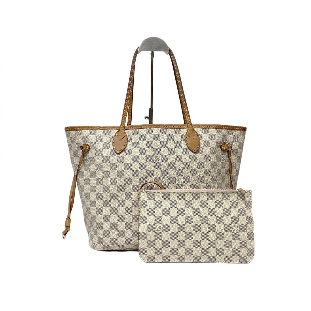 95新 LouisVuitton/路易威登 白棋盘nerverfull中购物袋 2312L001