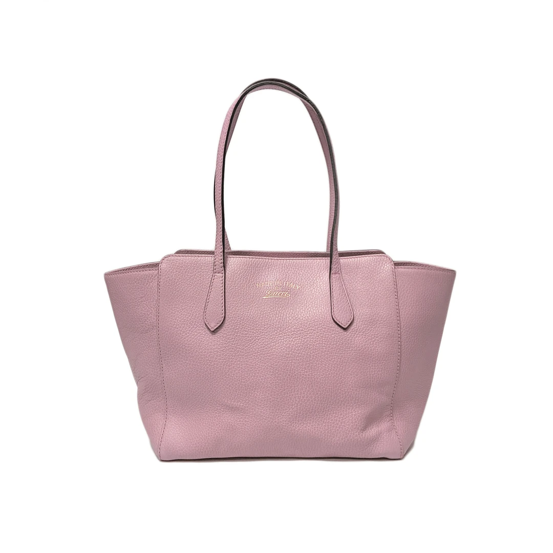 95新 GUCCI/古驰 全皮粉色单肩手提托特包 2311G026