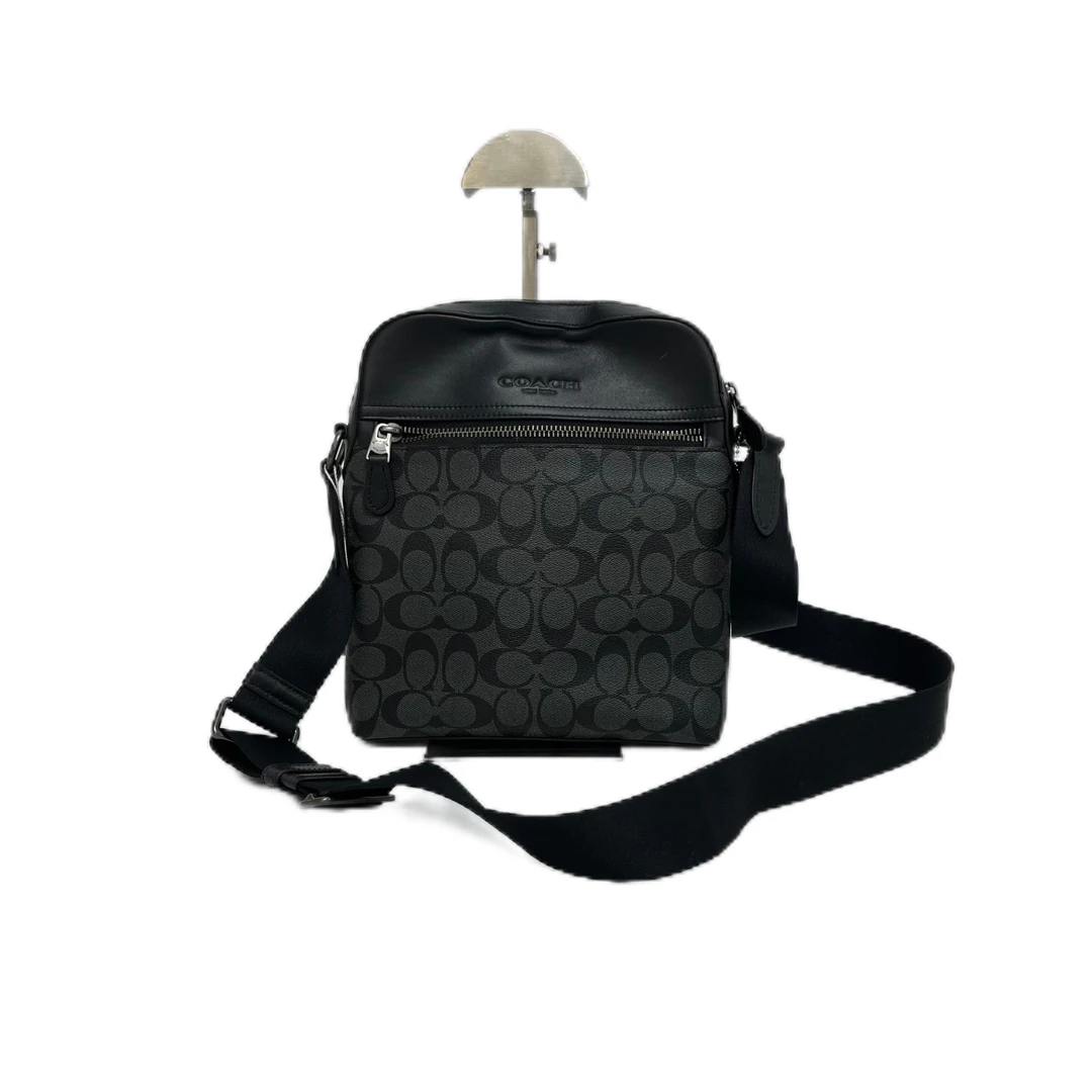 95新 COACH/蔻驰 经典老花PVC男士斜挎包 AF-1298-D