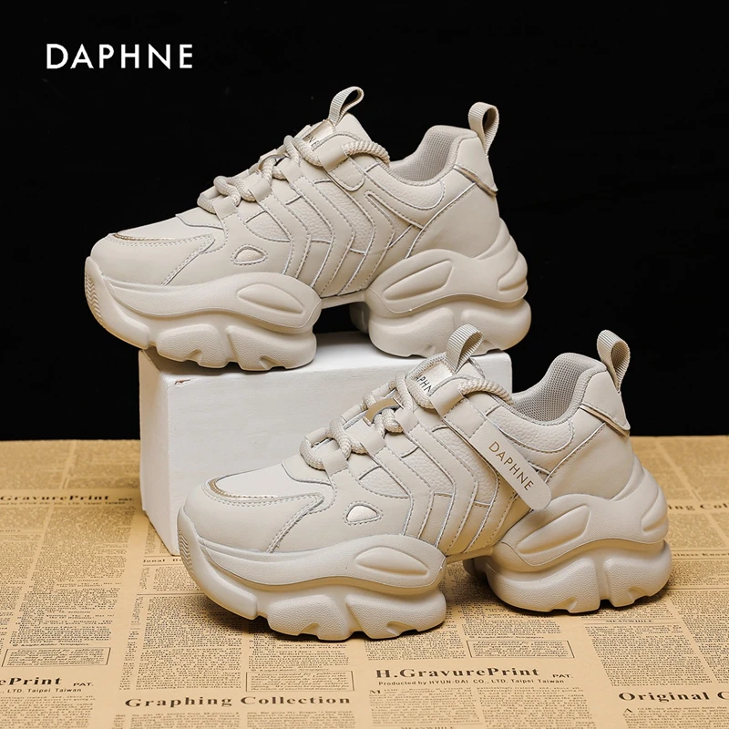 Daphne/达芙妮2023秋季新款老爹ins潮鞋显白增高百搭运动休闲女鞋