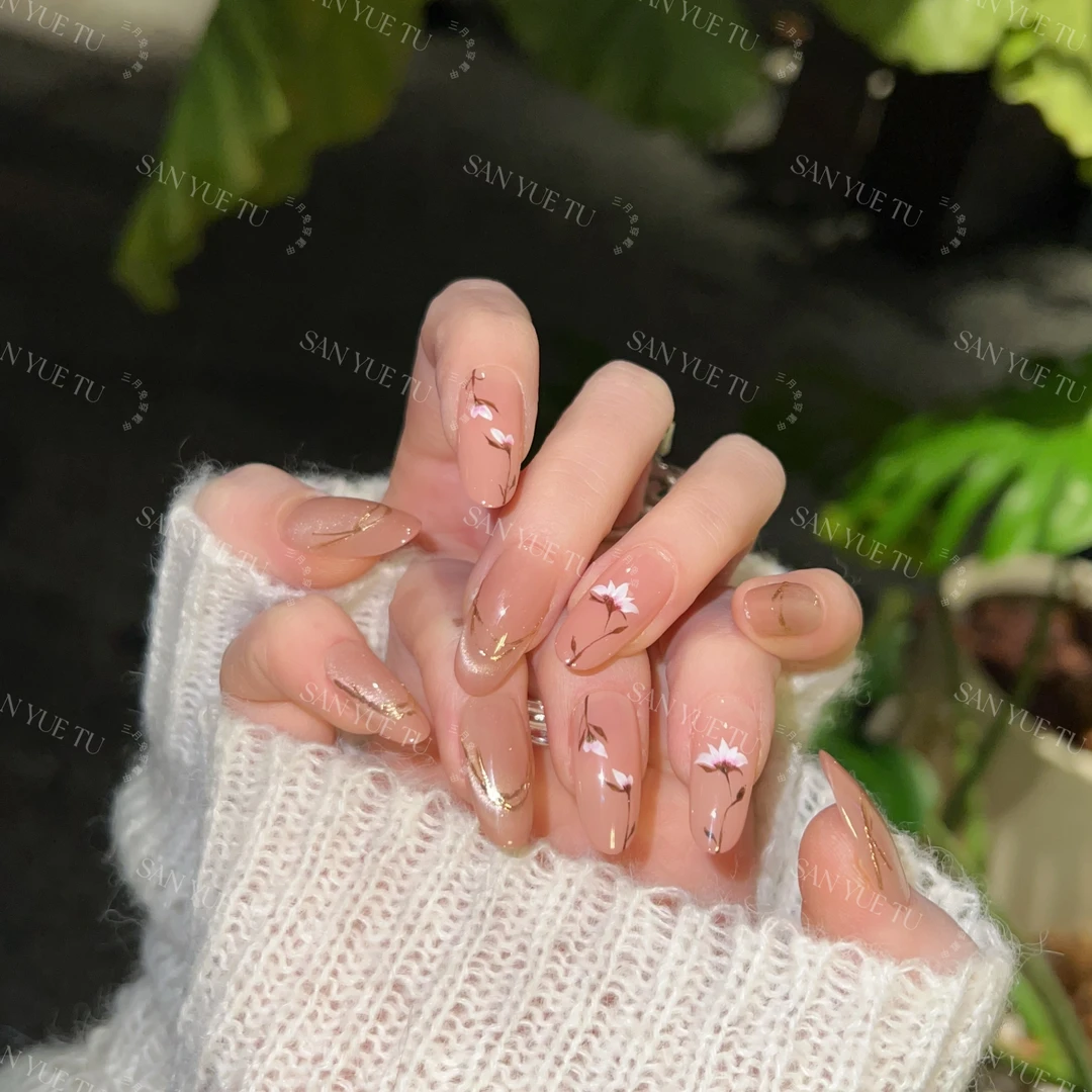 【梁园月】-三月兔【设计师高定款】手绘水彩晕染穿戴式穿戴甲ins流行