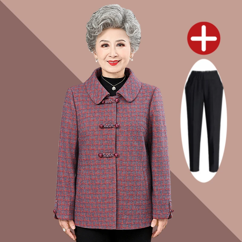 老人老太中国风保暖奶奶装加厚中老年妈妈装冬季春秋老年人加绒