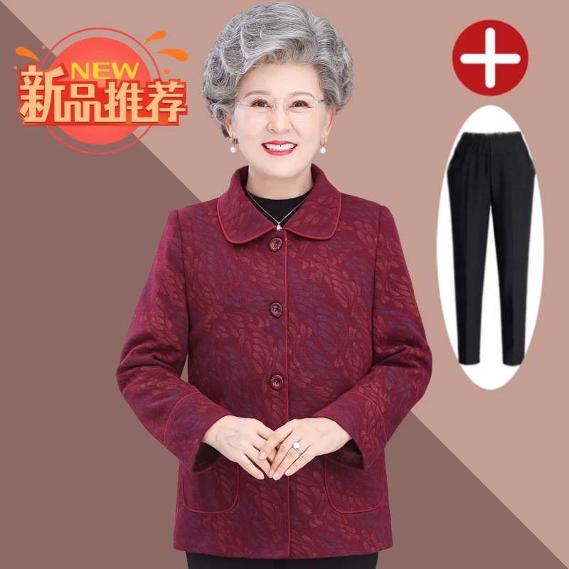 老人老太中国风保暖奶奶装加厚中老年妈妈装冬季春秋老年人加绒