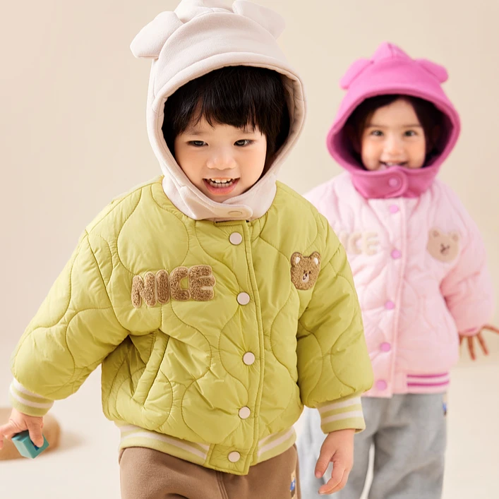 【嘟嘟家】儿童棉袄加绒宝宝棉衣保暖外套男女童加厚绒冬季2024新款