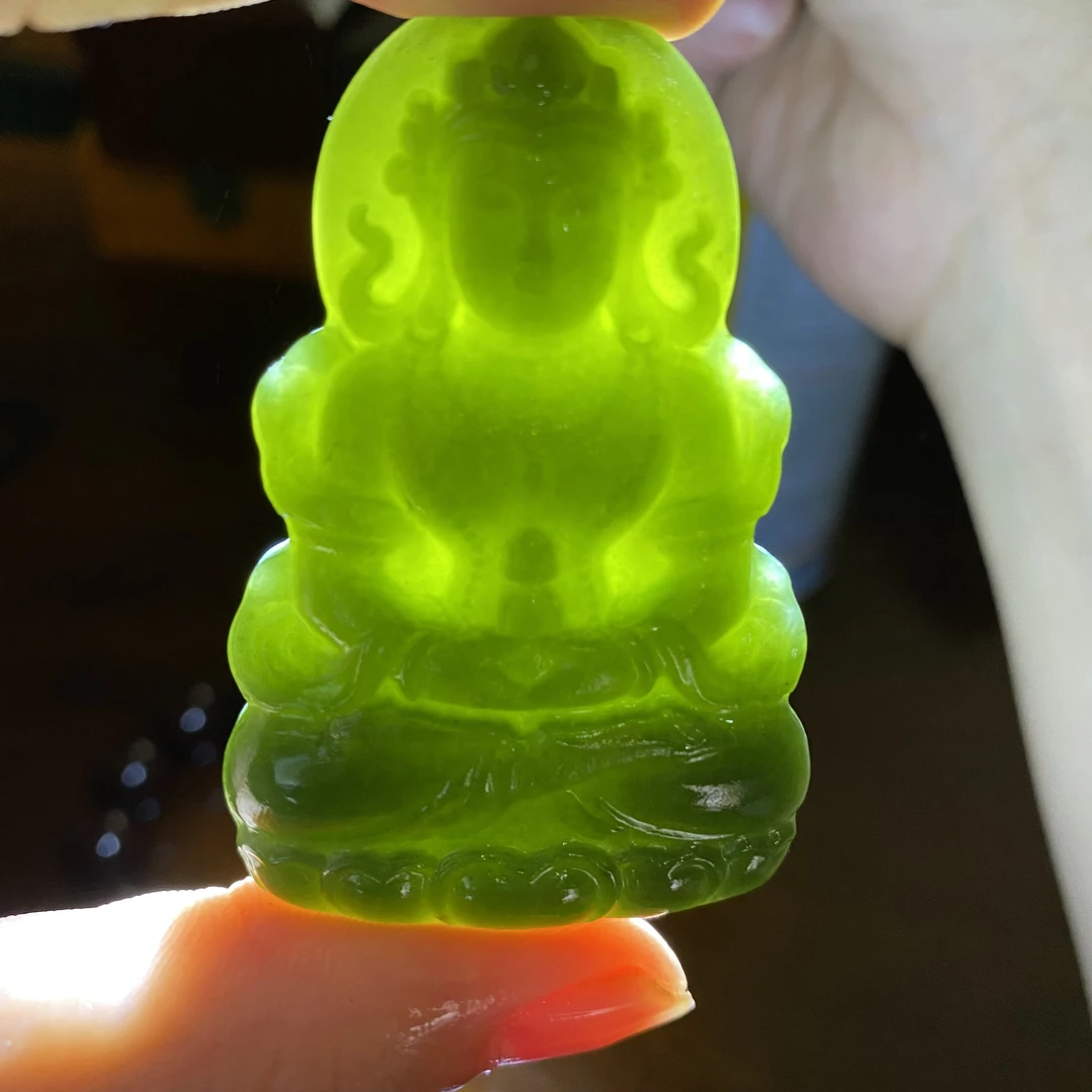 高端和田玉观音吊坠抖音基地发货一物一证含礼盒A12