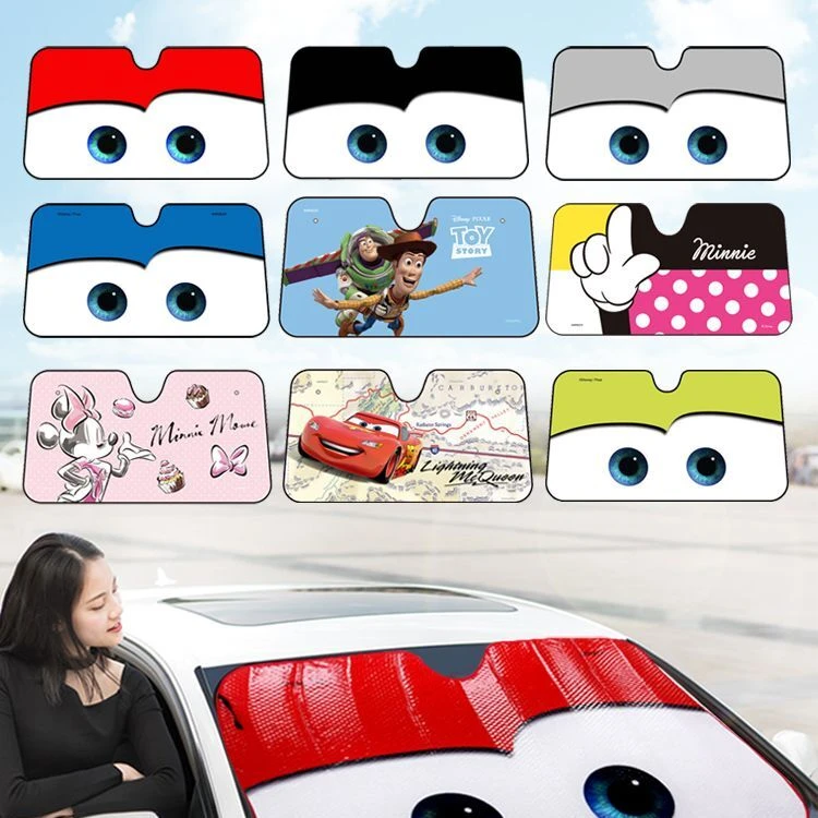 汽车总动员汽车卡通遮阳挡车载遮阳帘夏季隔热车内遮阳板车用