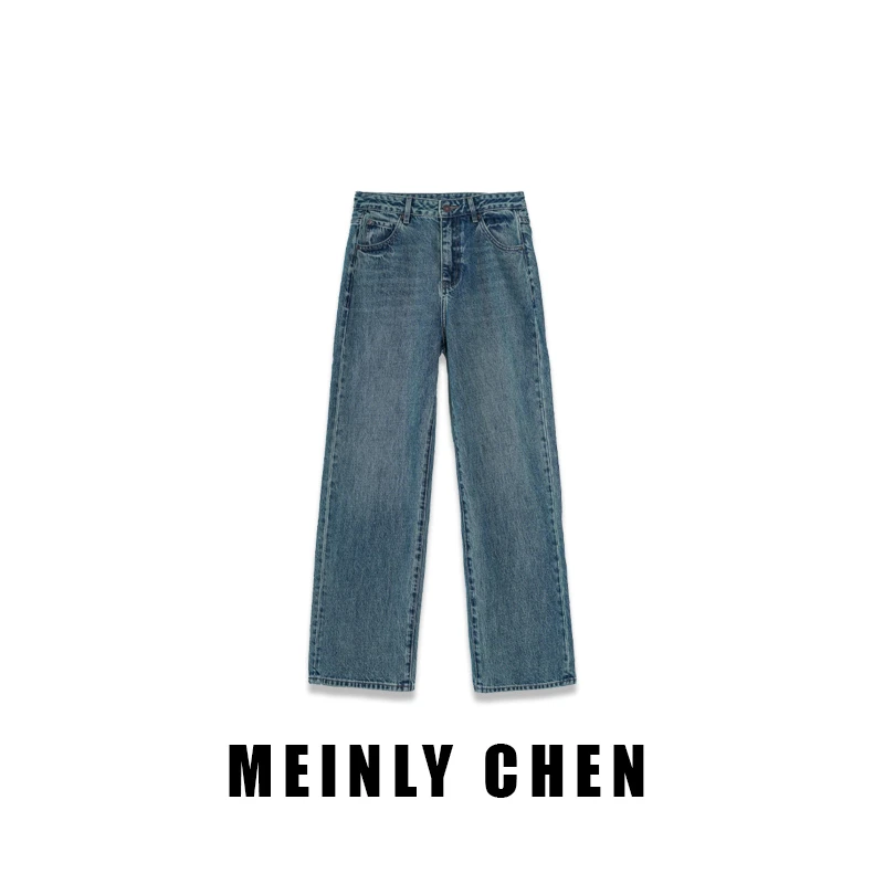 【MEINLY  CHEN】【土耳其牛仔】高端设计师款直筒牛仔裤24073
