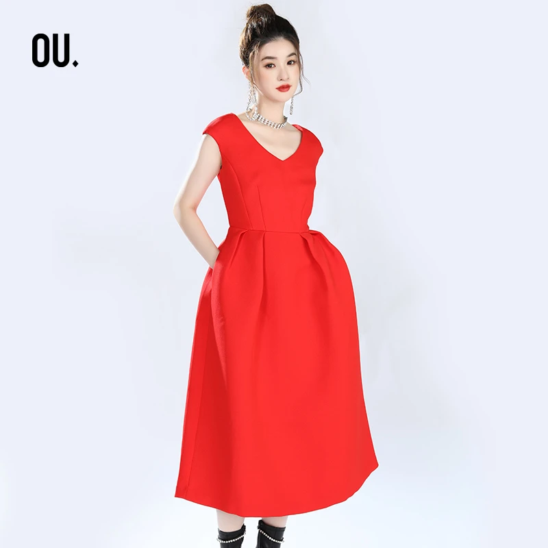 OU.FASHION/欧点无袖礼服连衣裙171191031福利好物热力感