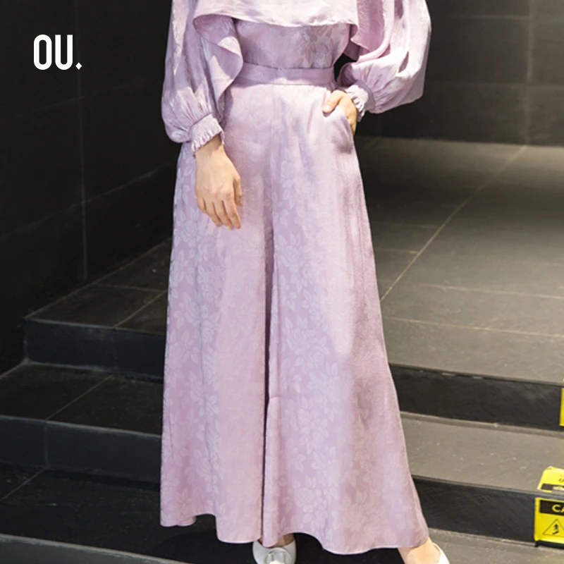 【商场同款】OU.FASHION/欧点精致阔腿长裤1242220448热力感