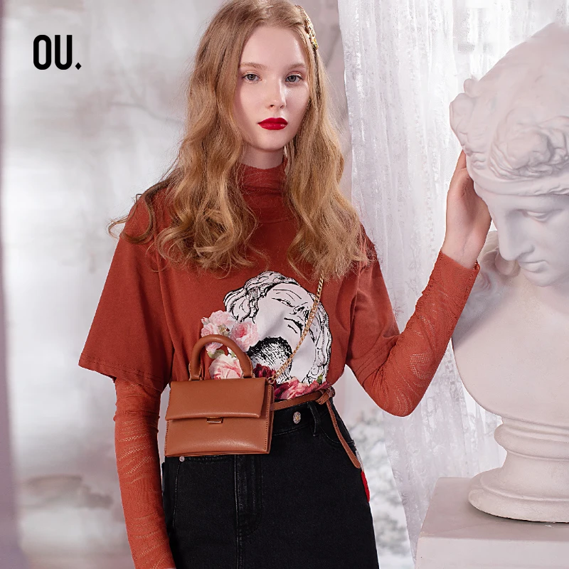 【商场同款】OU.FASHION/欧点打底衫上衣纯色秋季简约1203113009