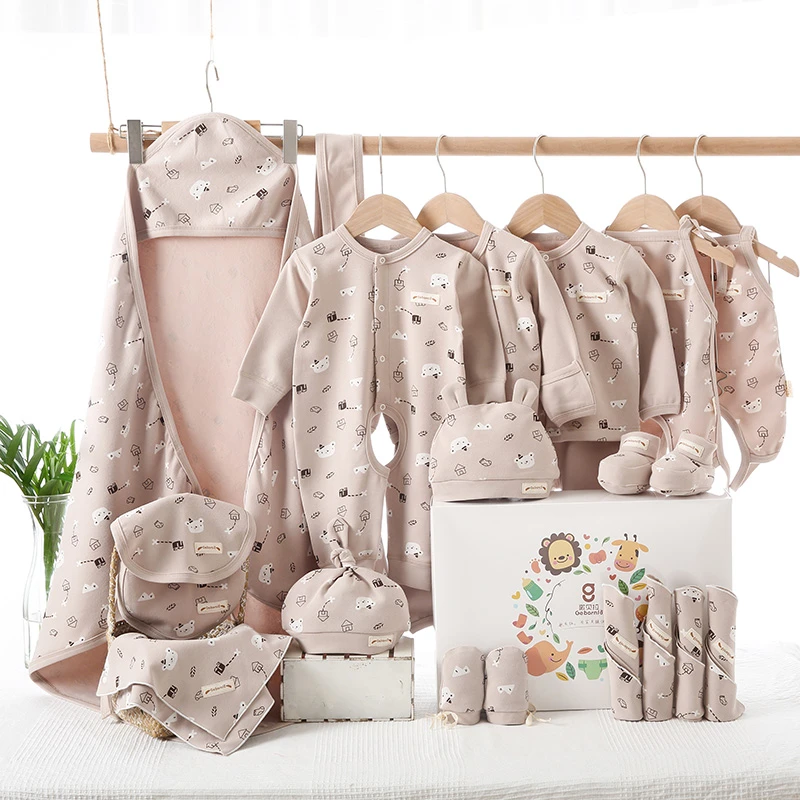 新生婴儿礼盒成长型搭配套装满月礼品20件套0--6个月宝宝用品3963