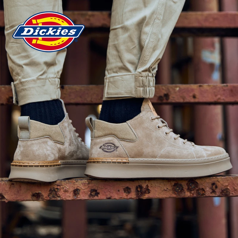Dickies马丁靴男冬季男鞋低帮靴真皮工装靴中帮板鞋男士靴子休闲