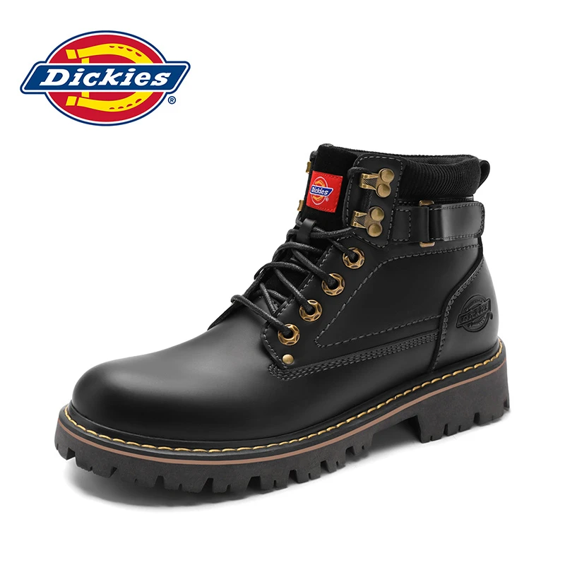 Dickies秋冬男鞋中帮黑色加绒加厚真皮牛皮百搭透气工装马丁靴93