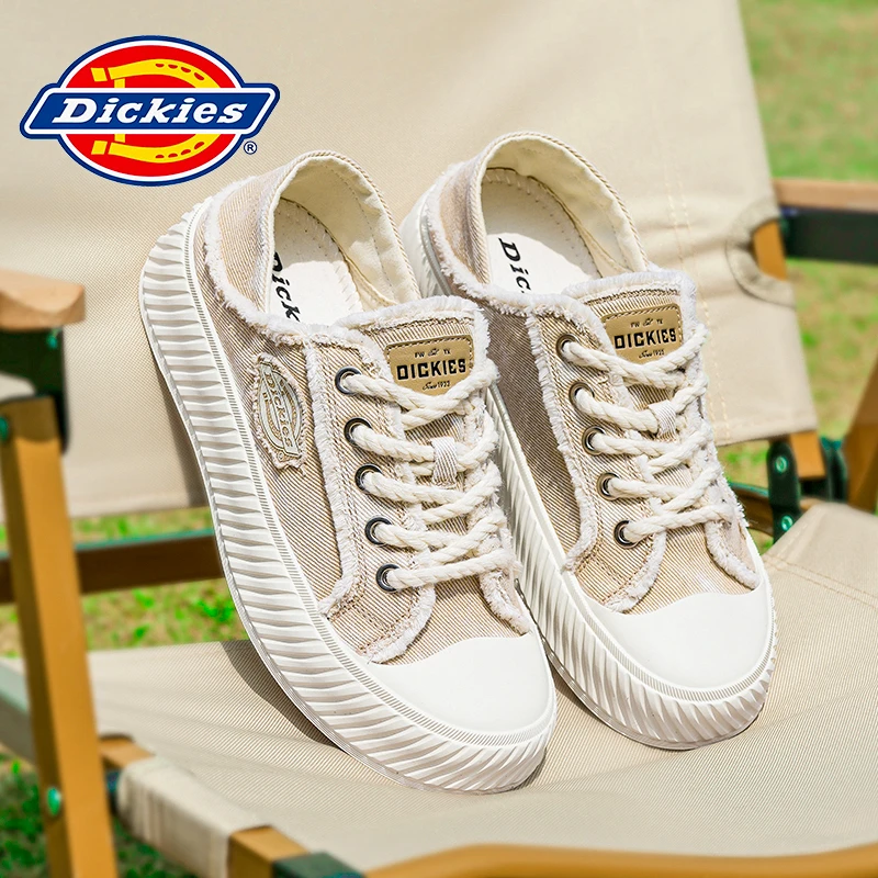 Dickies女鞋秋新款厚底情侣帆布鞋男女透气休闲板鞋一脚蹬懒人鞋