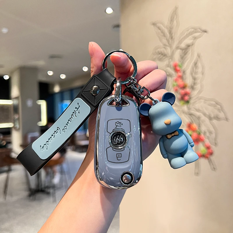 别克威朗钥匙套专用2022新凯越汽车改装18/19款卡通可爱壳扣包女