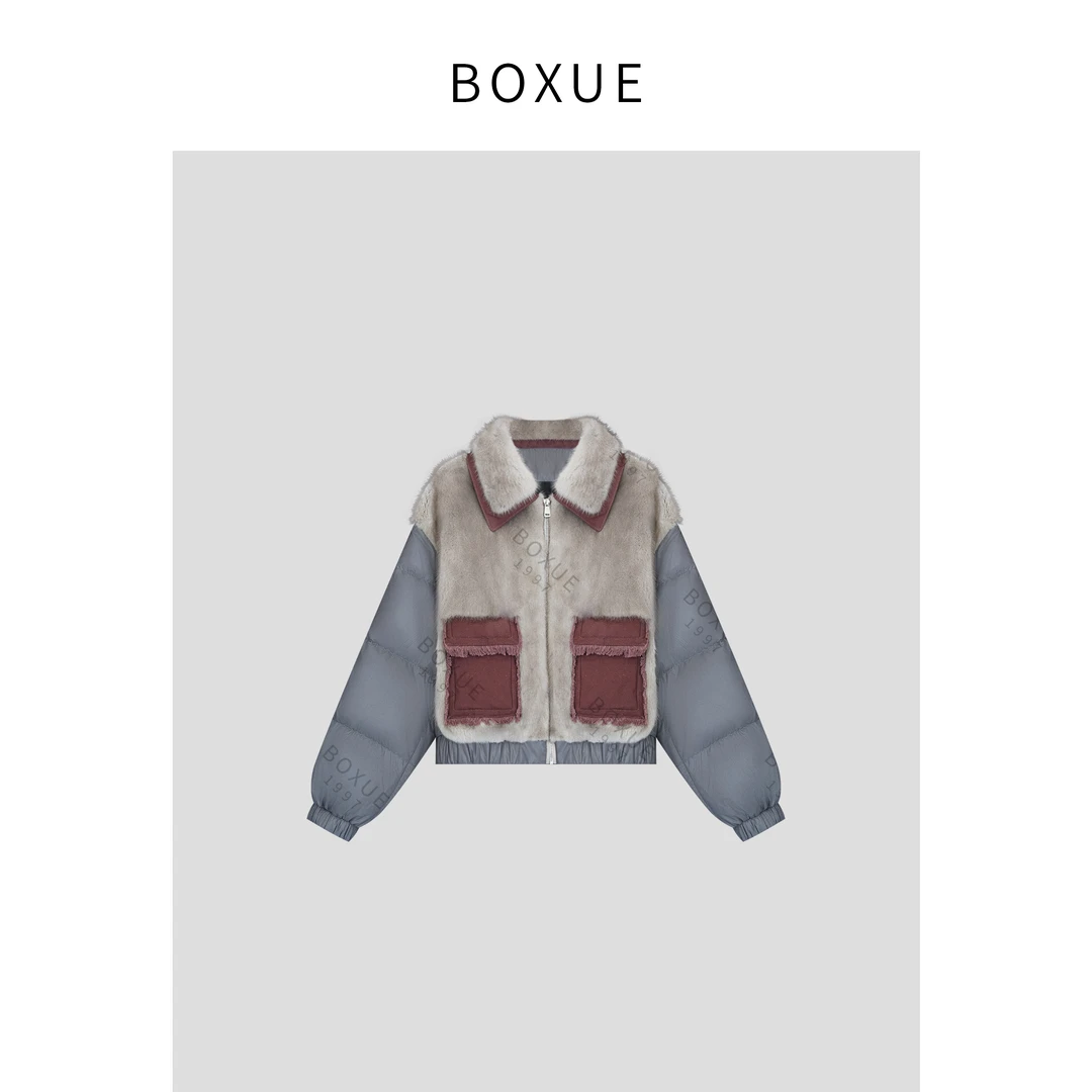 BOXUE“舒适区”2024冬季高级水貂90白鹅绒羽绒服 外套#241107YR528