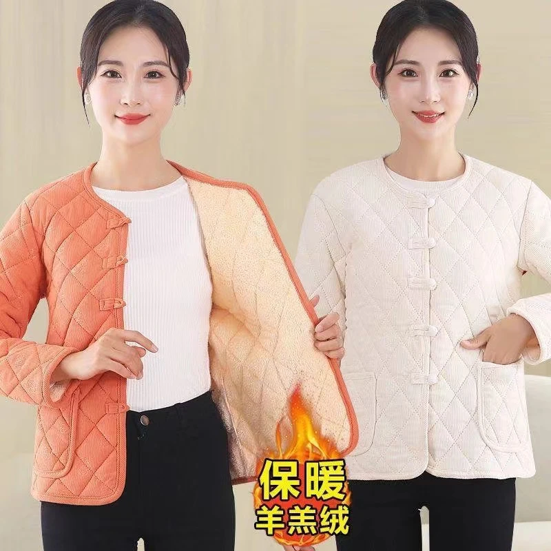 【爆款】时尚国风款加绒加厚秋冬妈妈装外穿保暖