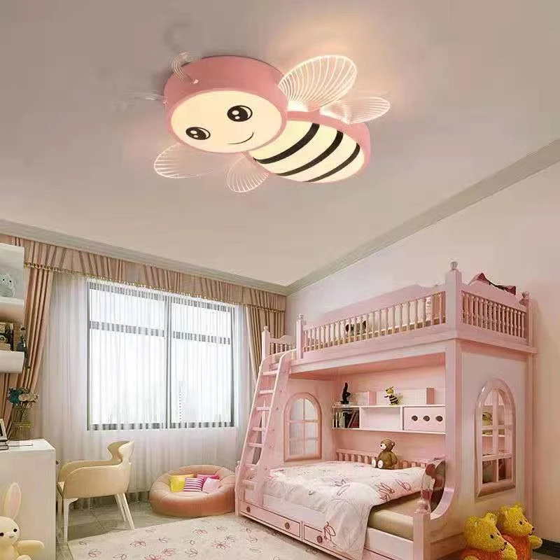 新款儿童房间灯led吸顶灯小蜜蜂现代个性卧室灯个性网红灯爆款