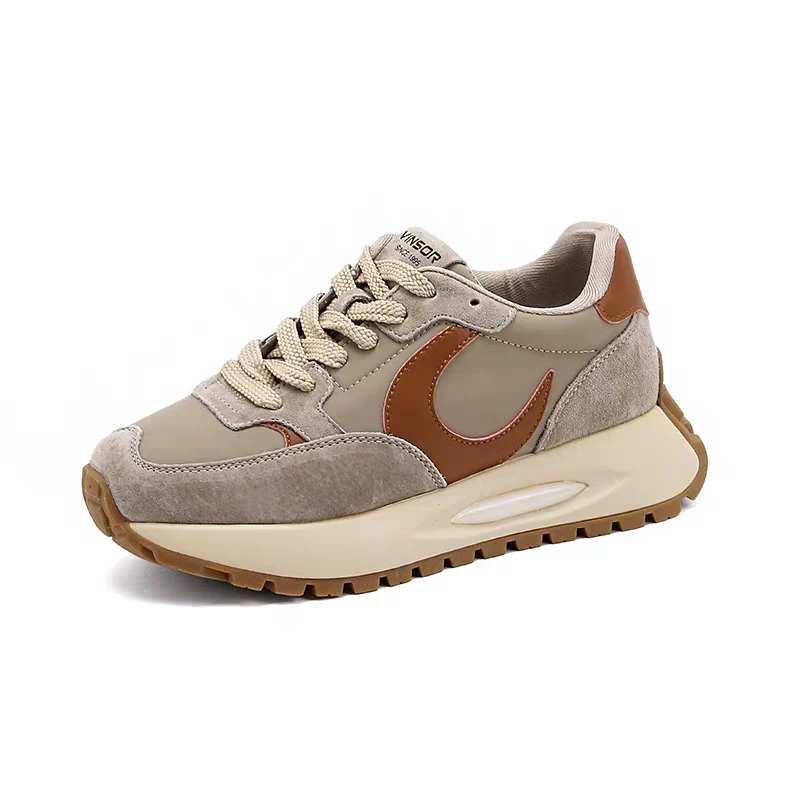 2023秋季新款复古厚底增高华夫阿甘鞋女时尚百搭运动休闲鞋