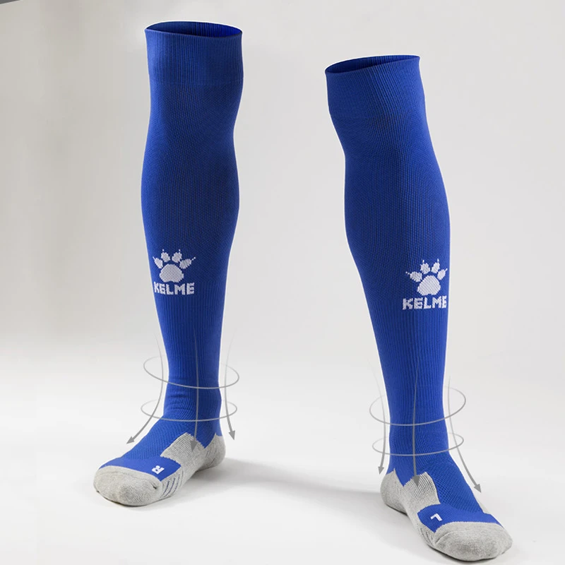 【足球袜长筒袜】卡尔美官方旗舰店专业防滑毛巾底过膝篮球运动袜子