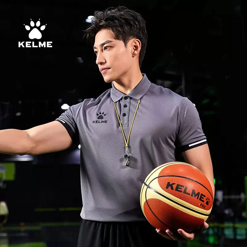 KELME卡尔美精选篮球裁判服上衣男翻领短袖POLO衫夏季T恤可印制