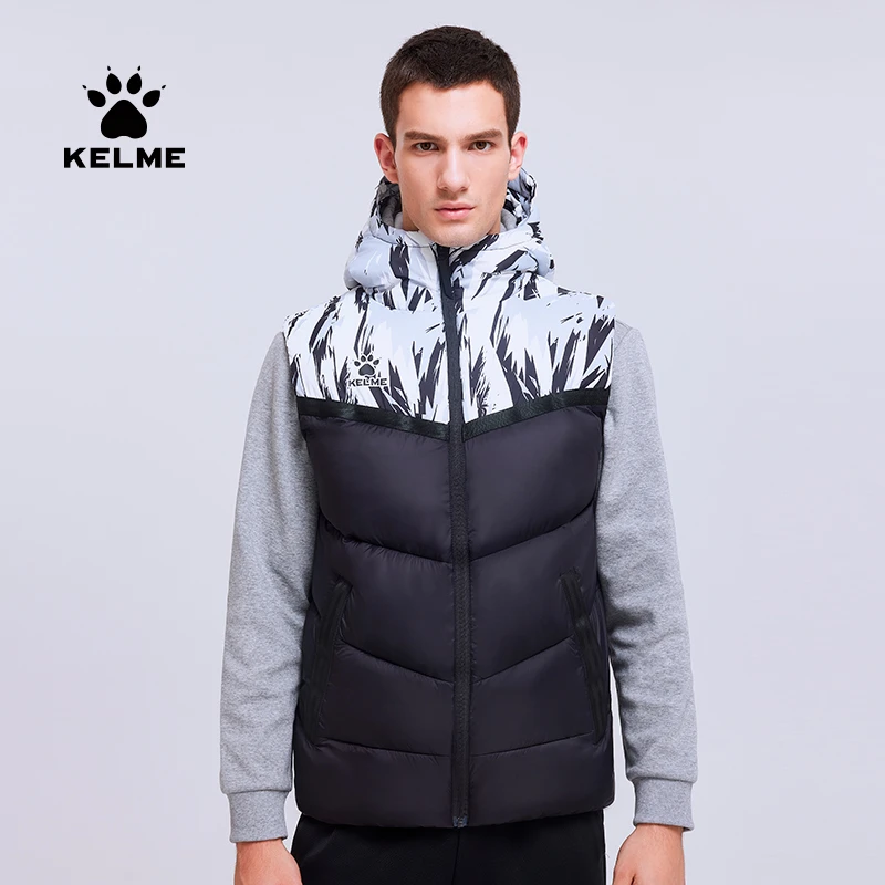 KELME拼色棉马甲男足球训练坎肩迷彩拼接防风防寒 【LIFESTYLE】