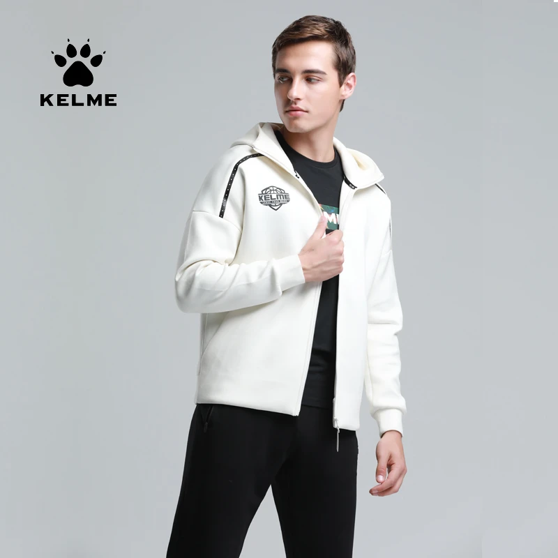 KELME卡尔美精选运动连帽针织外套男秋冬男士休闲夹克运动外套