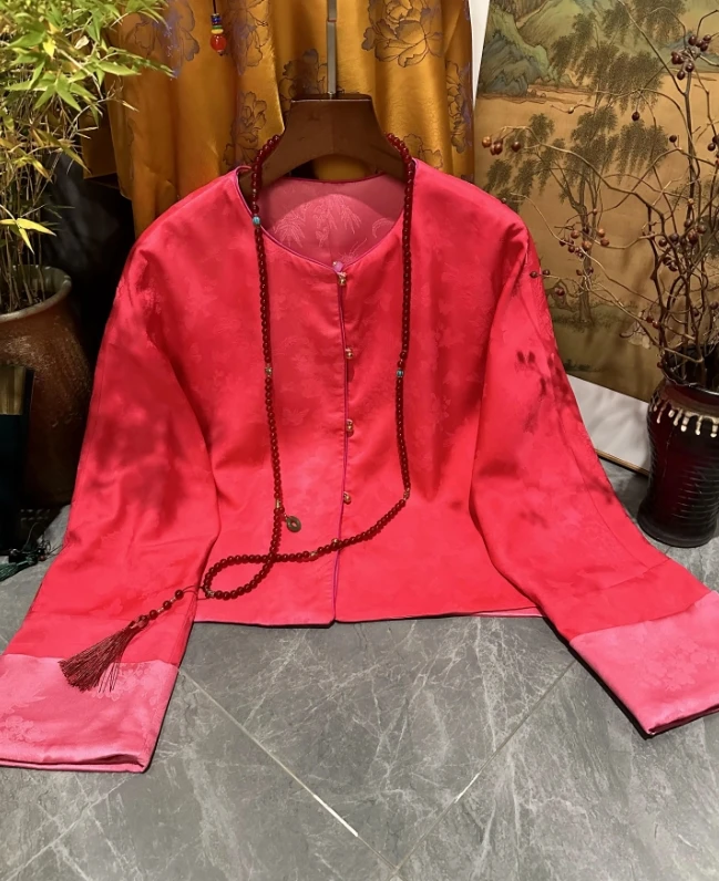 【SHANGLIU】新中式提花国风立领中国风复古民族风外套（53）