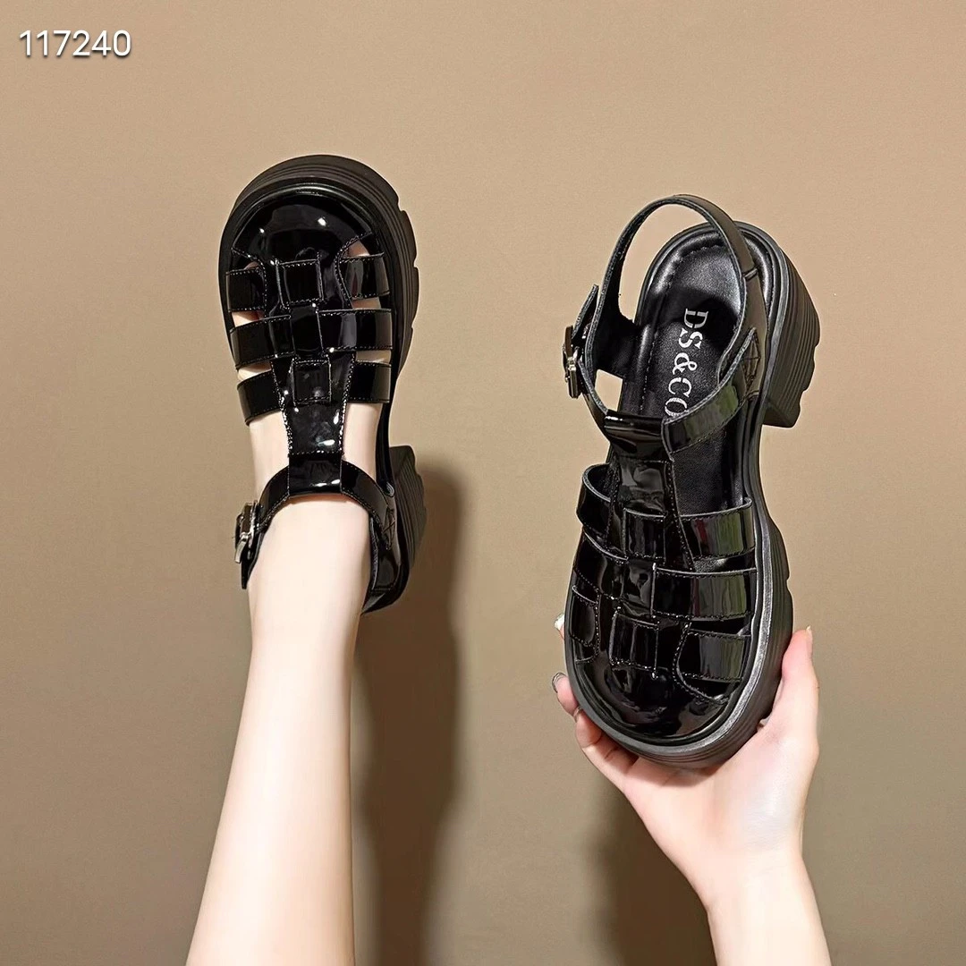 34-40码/5公分/夏季新款厚底松糕包趾露跟凉鞋