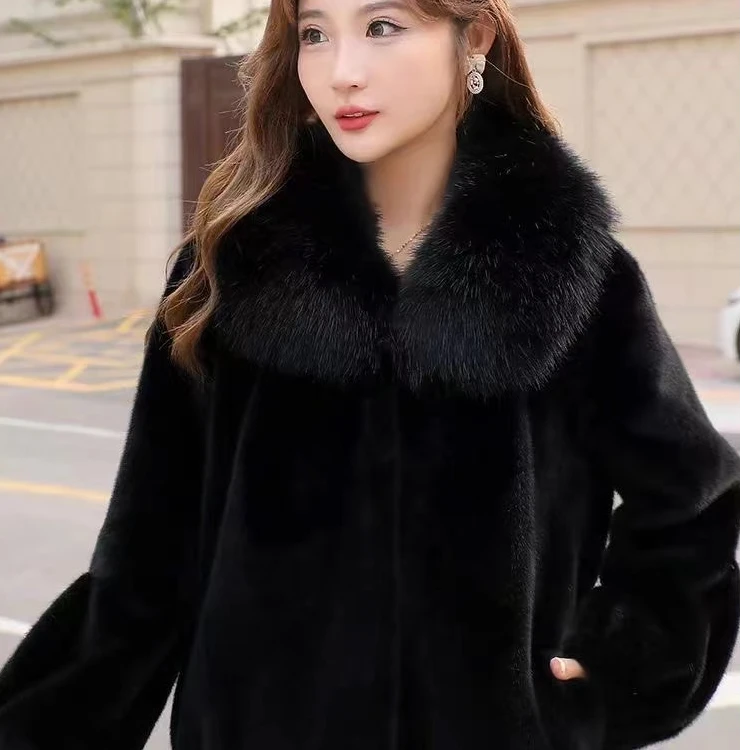 65衣长大毛领短款雪兰貂防毛显瘦气质冬季外套