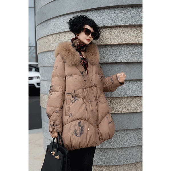 《古木夕》72931  轻奢显瘦时尚设计师冬季短款鹅绒服