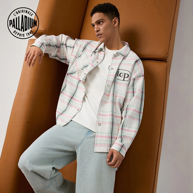 【PALLADIUM X DCSHOES】冬季男上装潮流复古色织长袖衬衫1011210