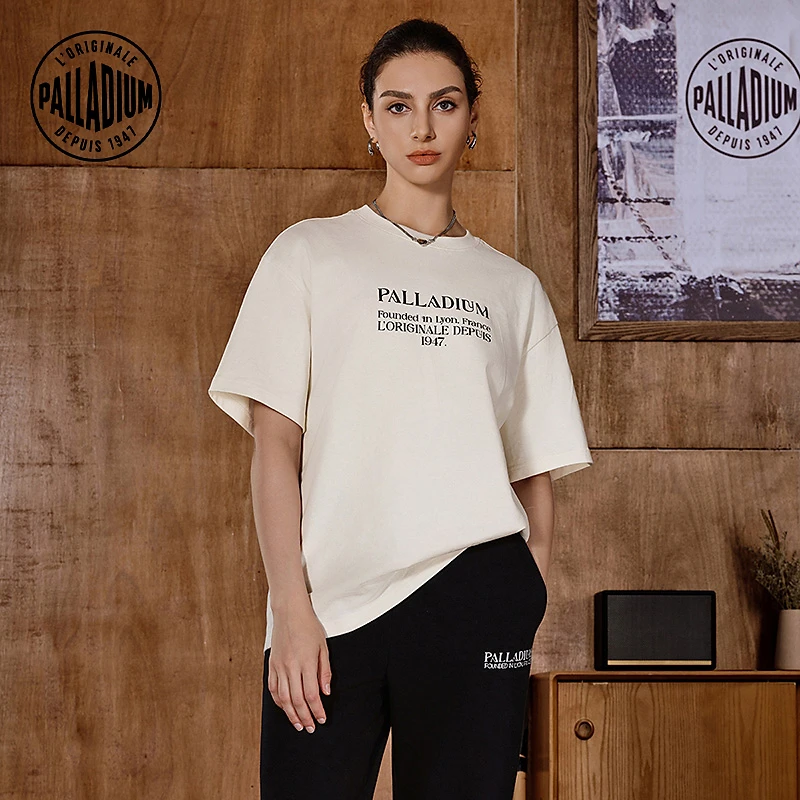 帕拉丁冬季男款上衣宽松时尚潮流字母印花短袖T恤1010492