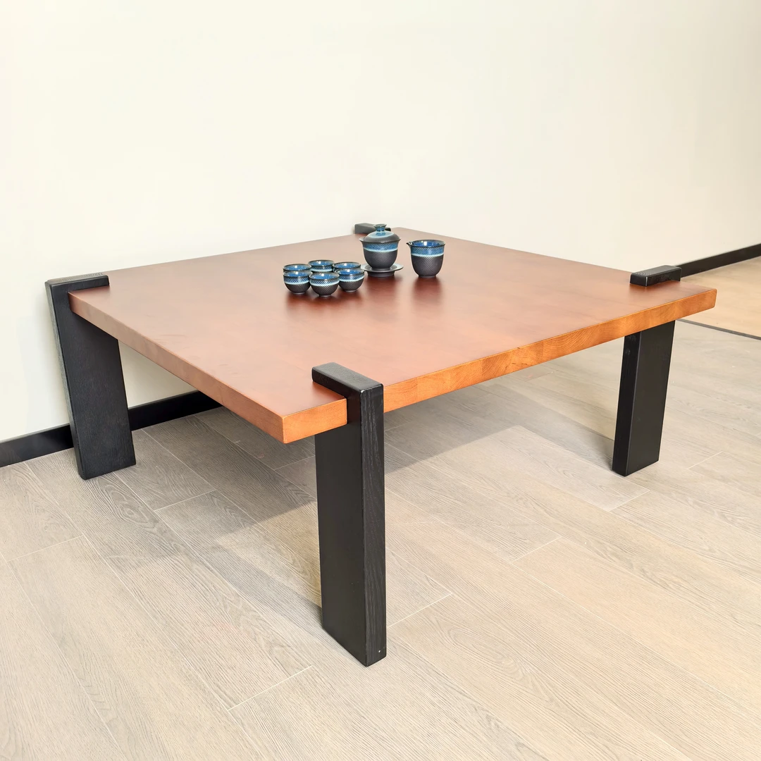 DS-Y569【中古风】樱桃木全实木简约家用方形茶几（900*900*420）