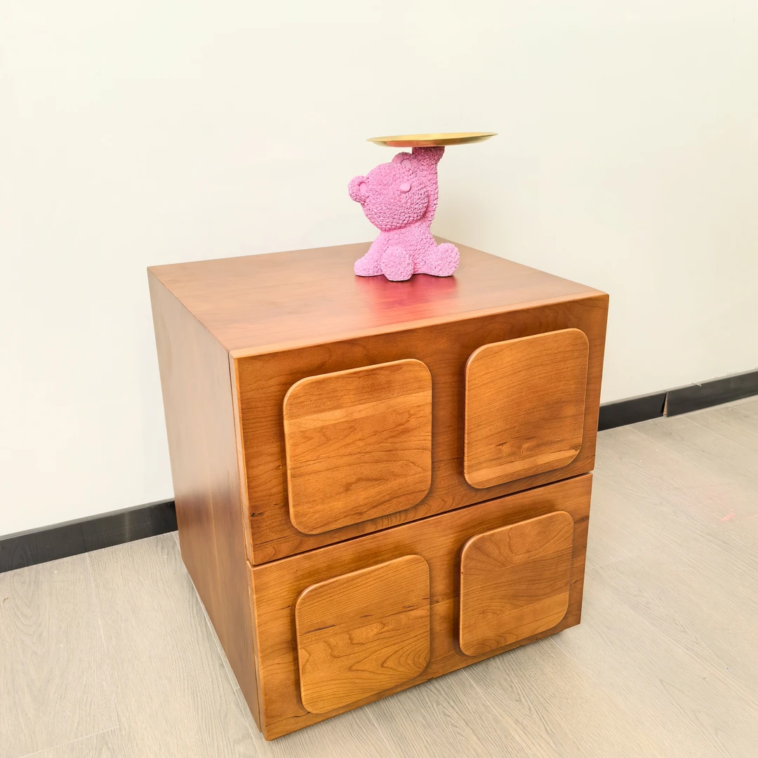 DS-Y508#【中古风】樱桃木全实木大卡门家用床头柜（460*450*500H）