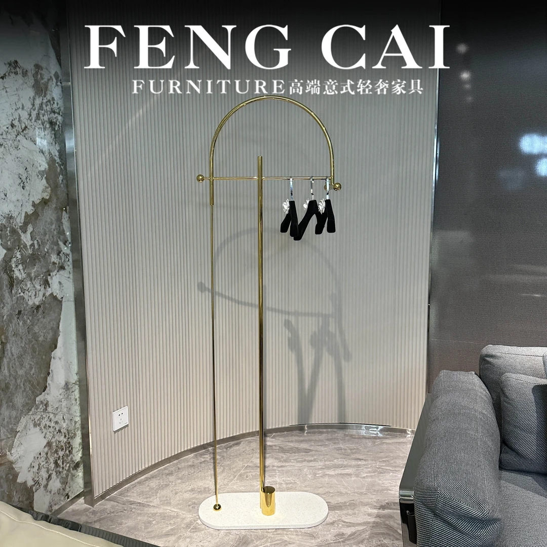 轻奢个性创意衣帽架不锈钢石英石落地挂衣架560*1750