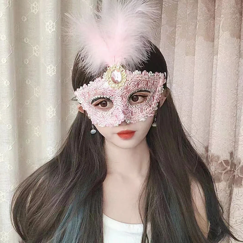 万圣节儿童节半脸公主爱莎面具古风仙女化妆舞会舞台表演摄影道具