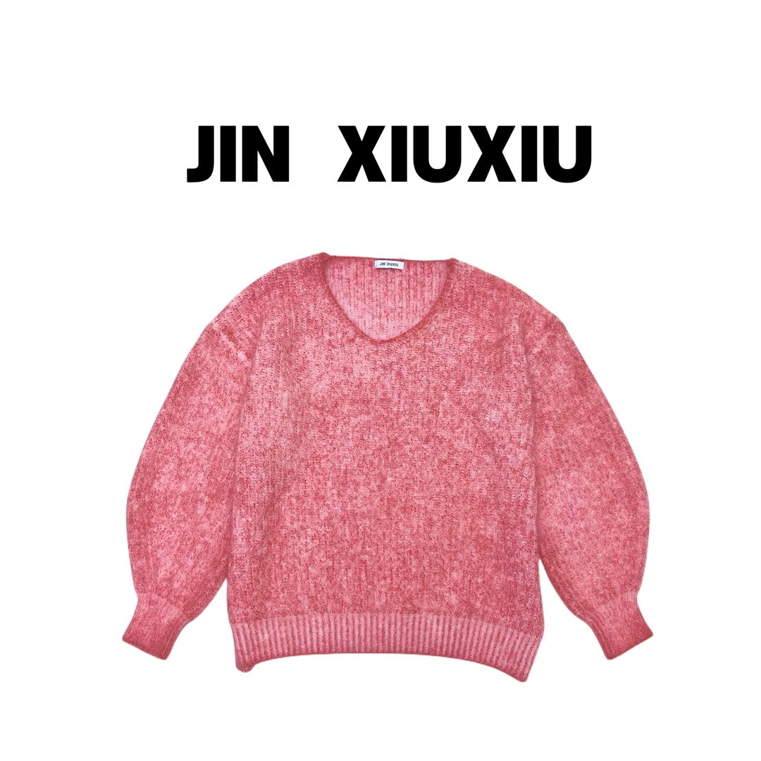 【金秀秀】【樱桃兔兔】【40兔毛】475韩国东大门新款宽松慵懒套头毛衣