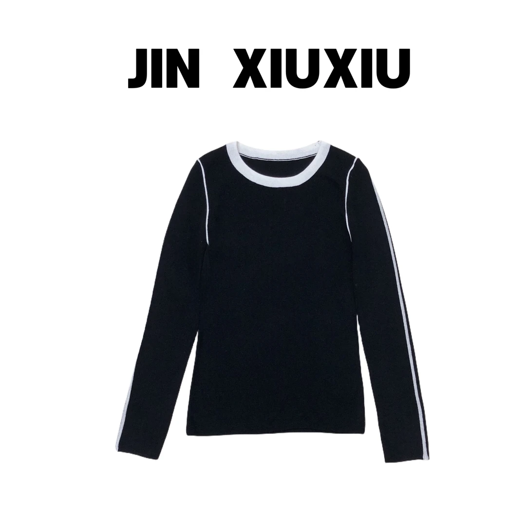 【金秀秀】【桑蚕丝打底】【桑蚕丝羊毛】051韩国东大门新款打底针织衫