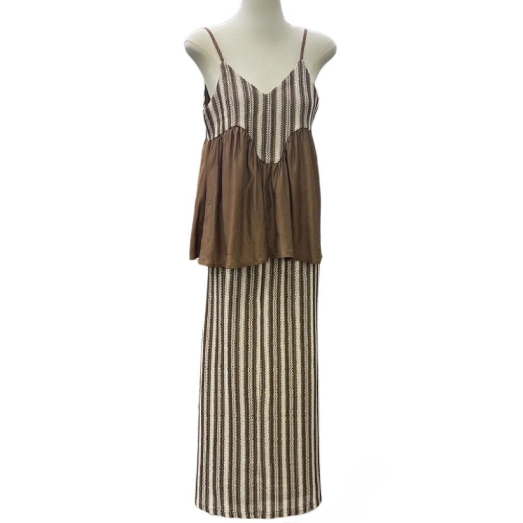 【金秀秀】986韩国东大门新款度假风吊带半身裙两件套9963