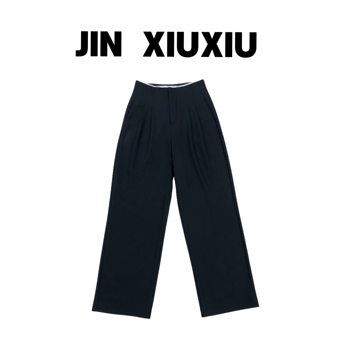 【金秀秀】1136韩国东大门新款气质阔腿西裤
