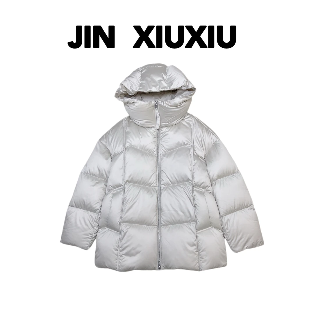 【金秀秀】【波兰进口鹅绒】【上海出品】1481秋冬新款连帽百搭羽绒服